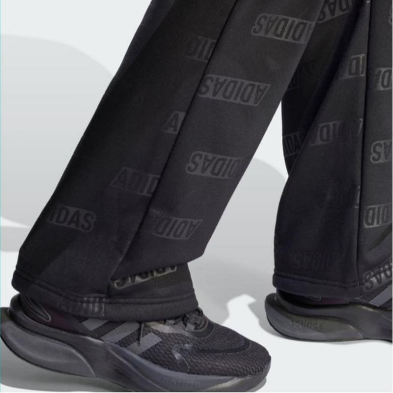 adidas Women's Embossed Logo Wide-Leg Pants Black IA3178