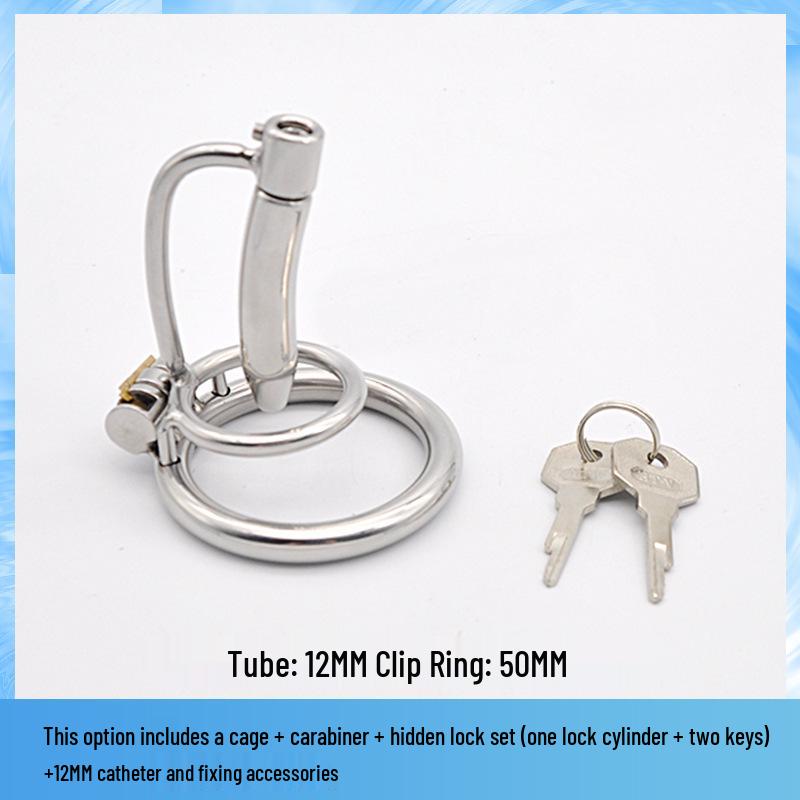 Pánské zařízení pro cudnost z nerezové oceli s močovým katetrem - Klec na ptáky Zámek čistoty SM Erotické Gay potřeby pro dospělé