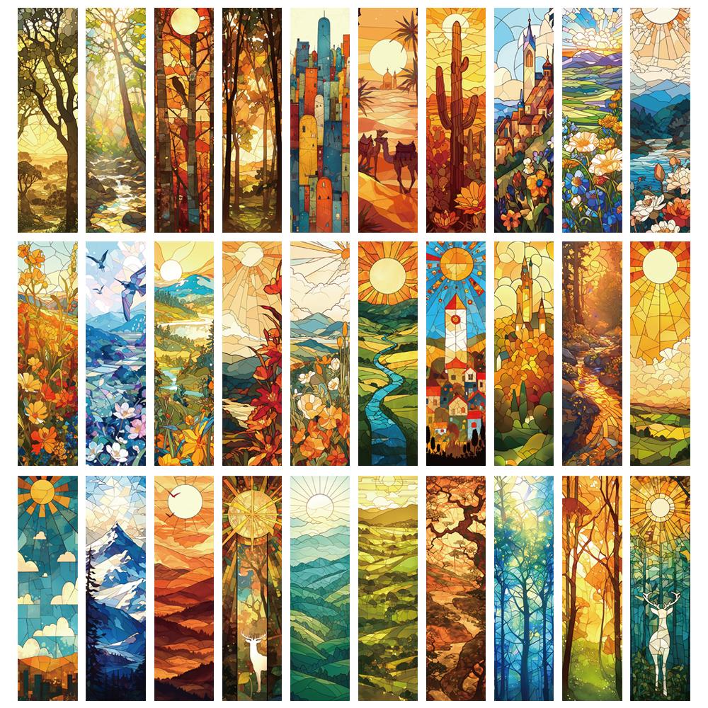 

30 шт. Веларис Террасен Лунатион Трио Витражные Закладки Мультяшные Аннотации Подарок Эстетичные Чтение Книг Подарки Закладка