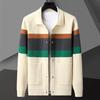 Cardigan pour homme, pull col rabattu, col en V, manches longues, poches, simple boutonnage, veste élastique tricotée, automne hiver