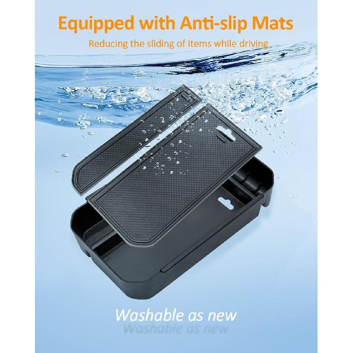 CDEFG for Toyota Highlander 2024 2023 2022 2021 Accessories Center Console Organizer Tray Storage Box Insert Tray Organizer for Highlander (Black)