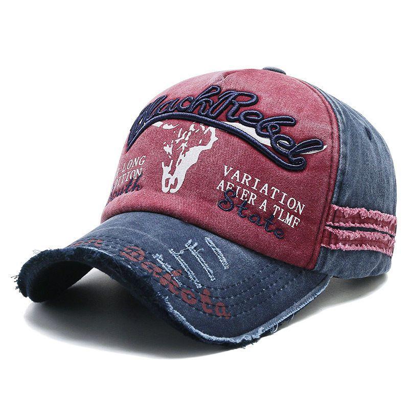 Male Duck Tongue Hat Embroidered Cowboy Washed Baseball Hat Sunscreen Duck Tongue Hat