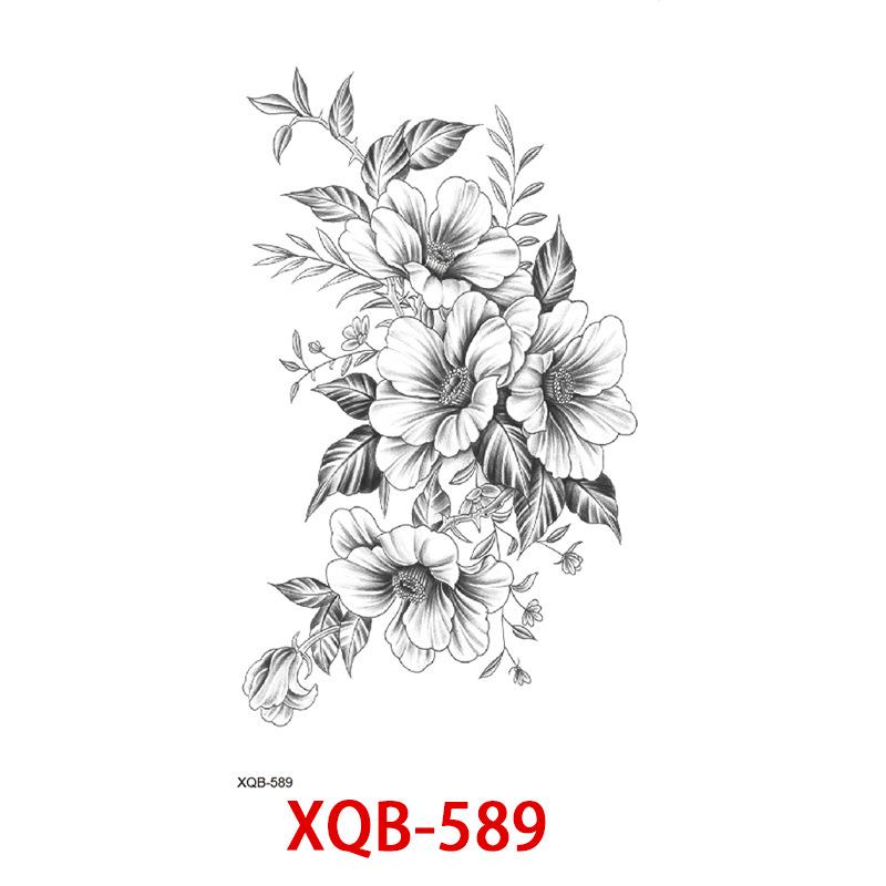 Small Full Arm Tattoo Sticker, Flower Letters, Plain Flower Tattoo Sticker Tattoo