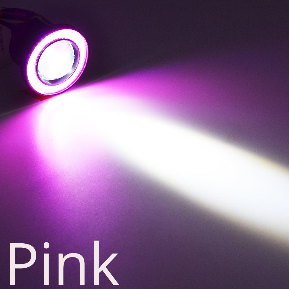 

2Pcs Car COB Auto Led 12V Фари Angel Eyes Протитуманні фари Водонепроникні фари DRL Денні ходові голови Денний покажчик повороту Багажник 89mm рожевий