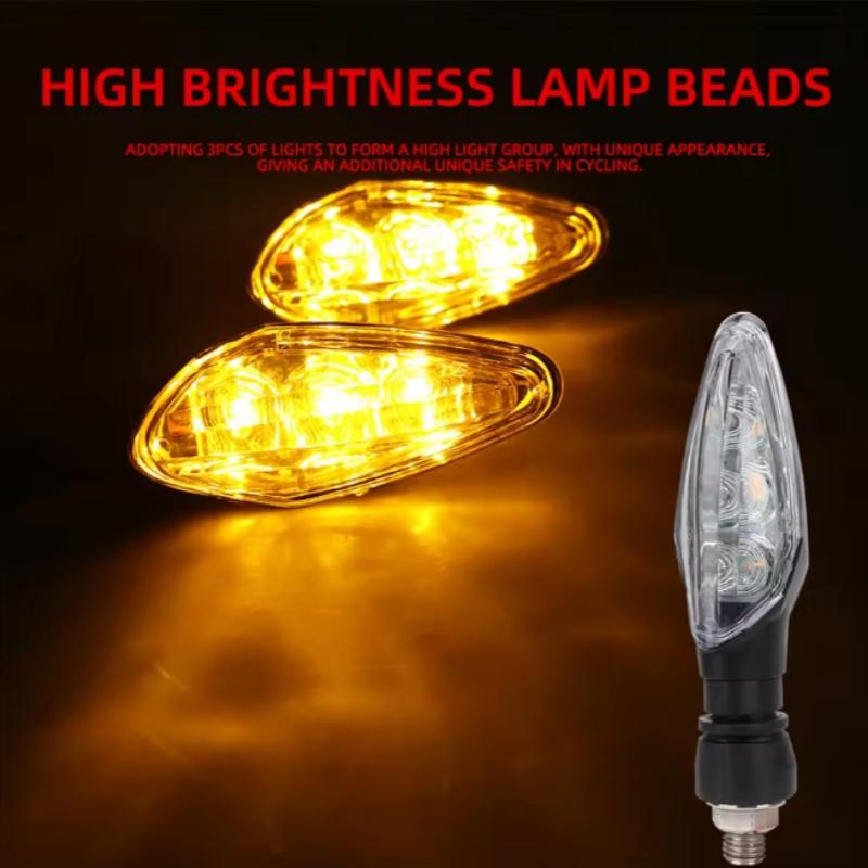 Motorcycle Turn Signal Light Amber Indicator Universal Waterproof Motorbike Scooter Warning Rear Tail Lights Running Lamp Access