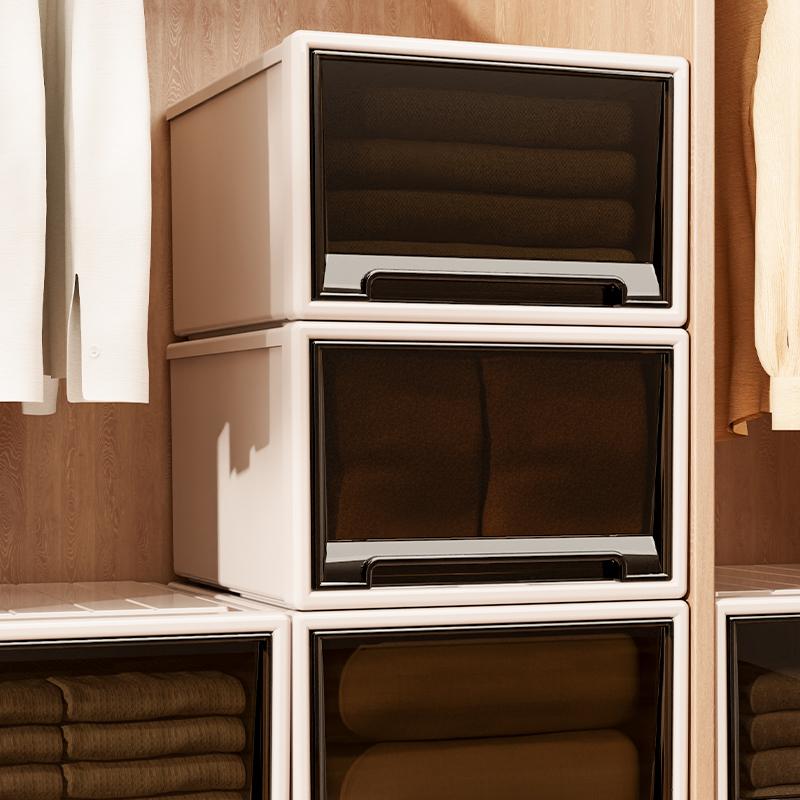 Deep Drawer Stackable Plastic Wardrobe Organizer Durable Closet Storage Container Clothes Sorting Cabinet for Home Organization