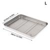 Stainless Steel Baking Pan Tray With Wire Rack Cake Baking Bbq Pan Tray Removable Cooling Rack Oven Cooking Grilling Tool