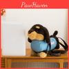 Dachshund Denim Jacket Plush Toy Single Shoulder Bag Stuffed Animal Gift Doll