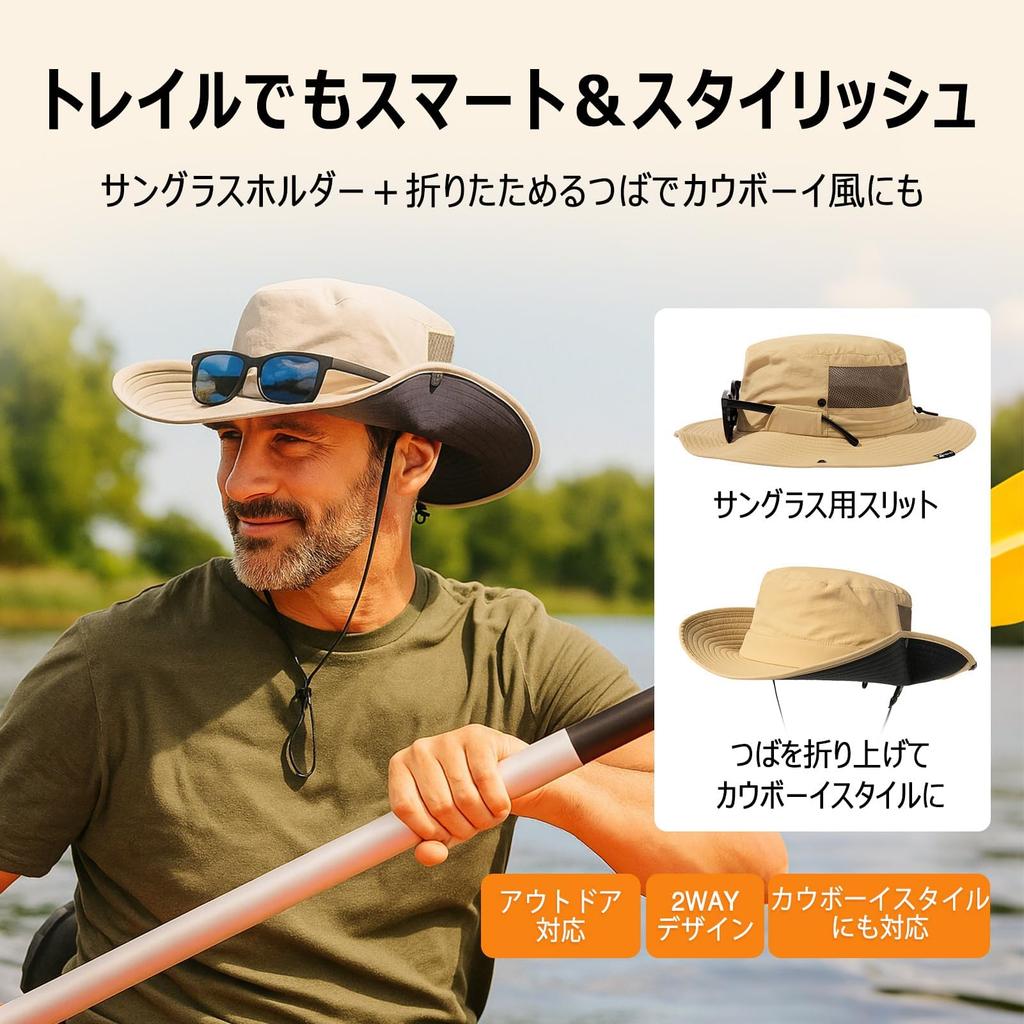 Safari Adventure Foldable Boonie Stylish Fishing Military Sun Hat with Detachable Chin Wide UV Perfect for Outdoor Activities like and Hiking [TOP-EX]