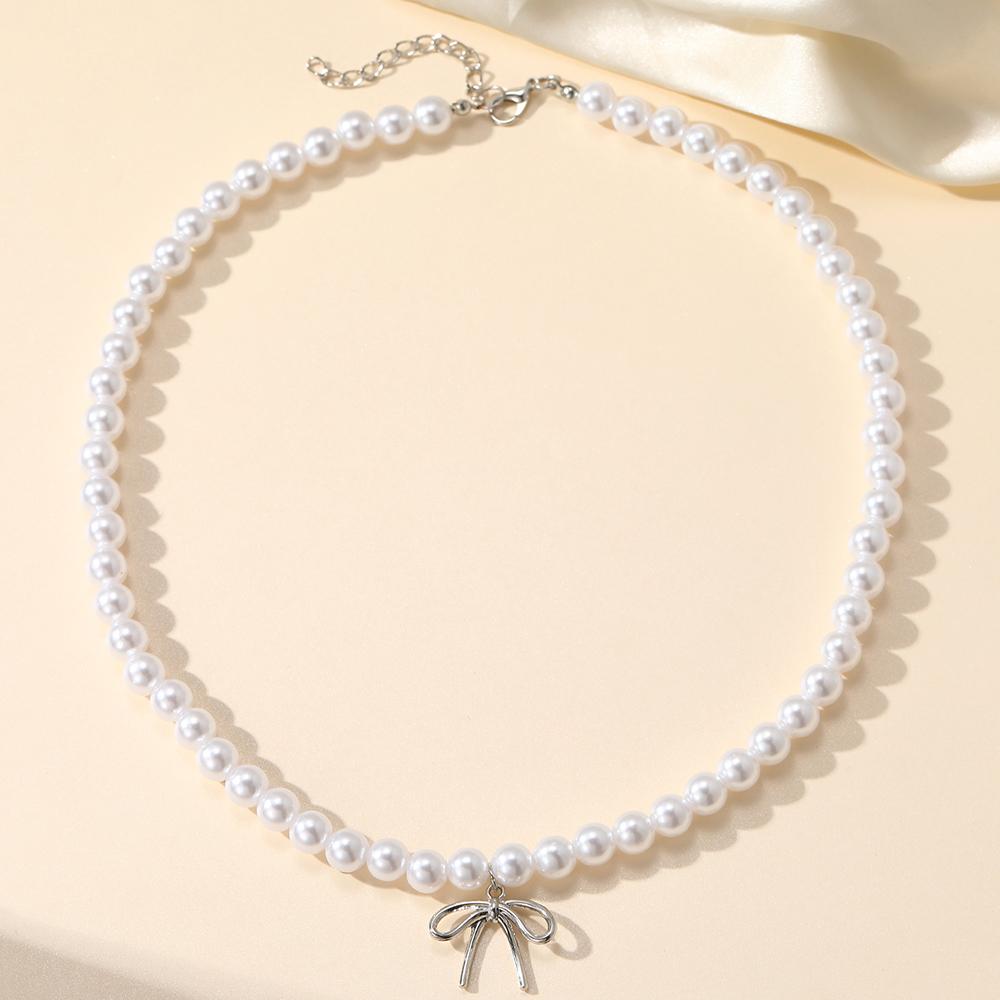 New Fashion Simple Imitation Pearl Choker Necklace For Women Vintage Elegant Beads Temperament Necklace Wedding Party Jewelry