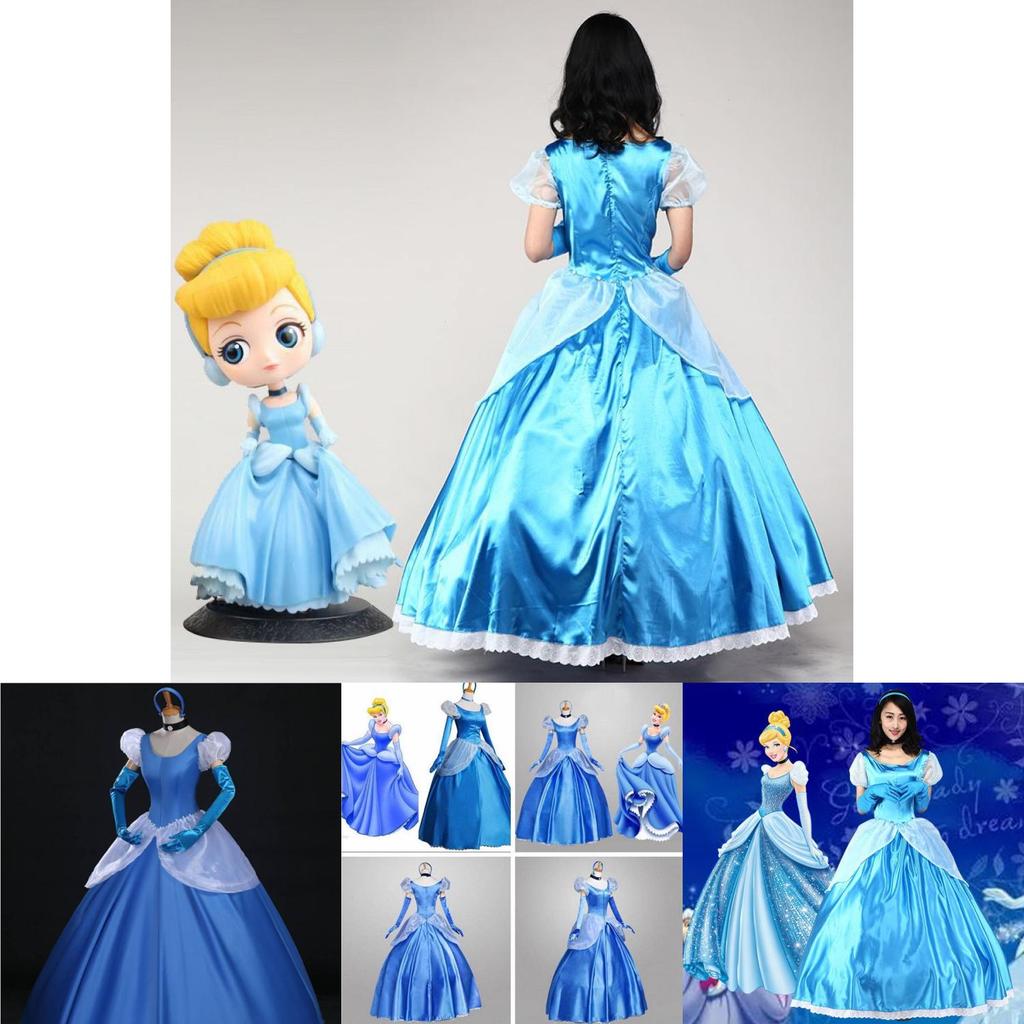 Premium Quality Gorgeous Princess Cinderella Cosplay Costume For Women With Accessories