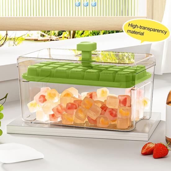 Silicone Ice Cube Tray with Shovel One-click Release Ice Mold Family Gatherings DIY Ice Maker for Whiskey Cocktail