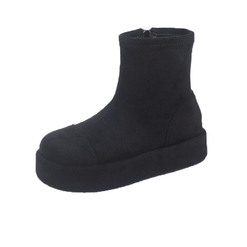 Fashion Women Ankle Boots Flats Platform Suede Designer Shoes Fashion Casual Snow Boots 2025 New Winter Cozy Sport Mujer Chelsea Botas