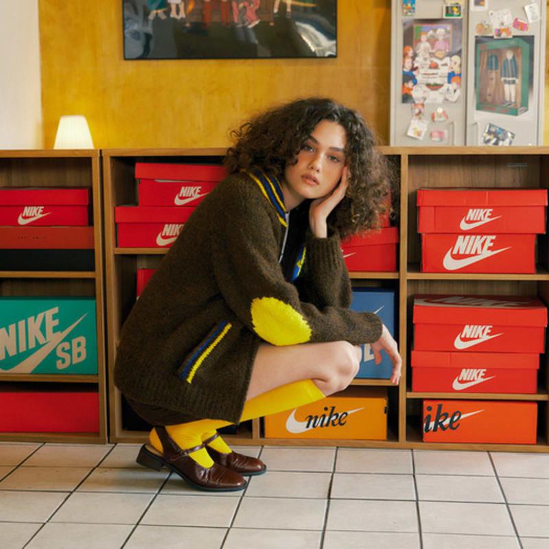 GREENBUTTER Logo Knee Socks (Yellow)