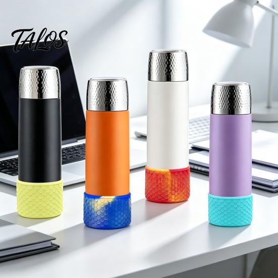 Portable Bottle Sleeve for Commute Silicone Cup Boot, Fish Scale Pattern Decor, Soft Elastic Water Protector Protective Sleeve, Anti-Slip Bottom Cover