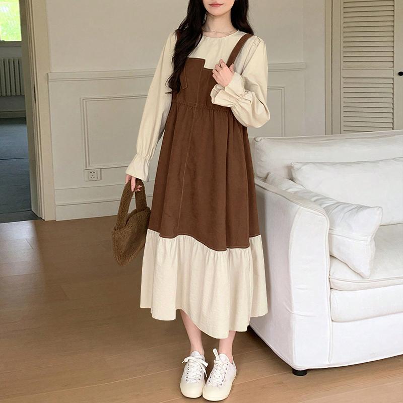 

VONDA Женские летние платья с круглым вырезом, длинным рукавом, имитацией двойки