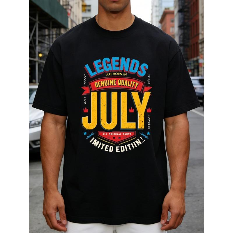 European sizes Men S T-Shirt in Retro Vintage Style, Celebrating Those Born in for July S