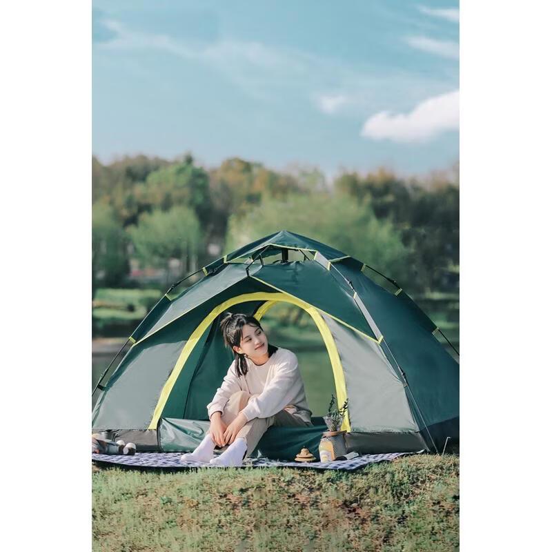 HANDUNYOU Automatic Hexagonal Camping Tent with Mat