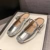 Small height-increasing slippers silver single shoes 2025 spring and summer new temperament one-pedal bag head slippers women's outer wear