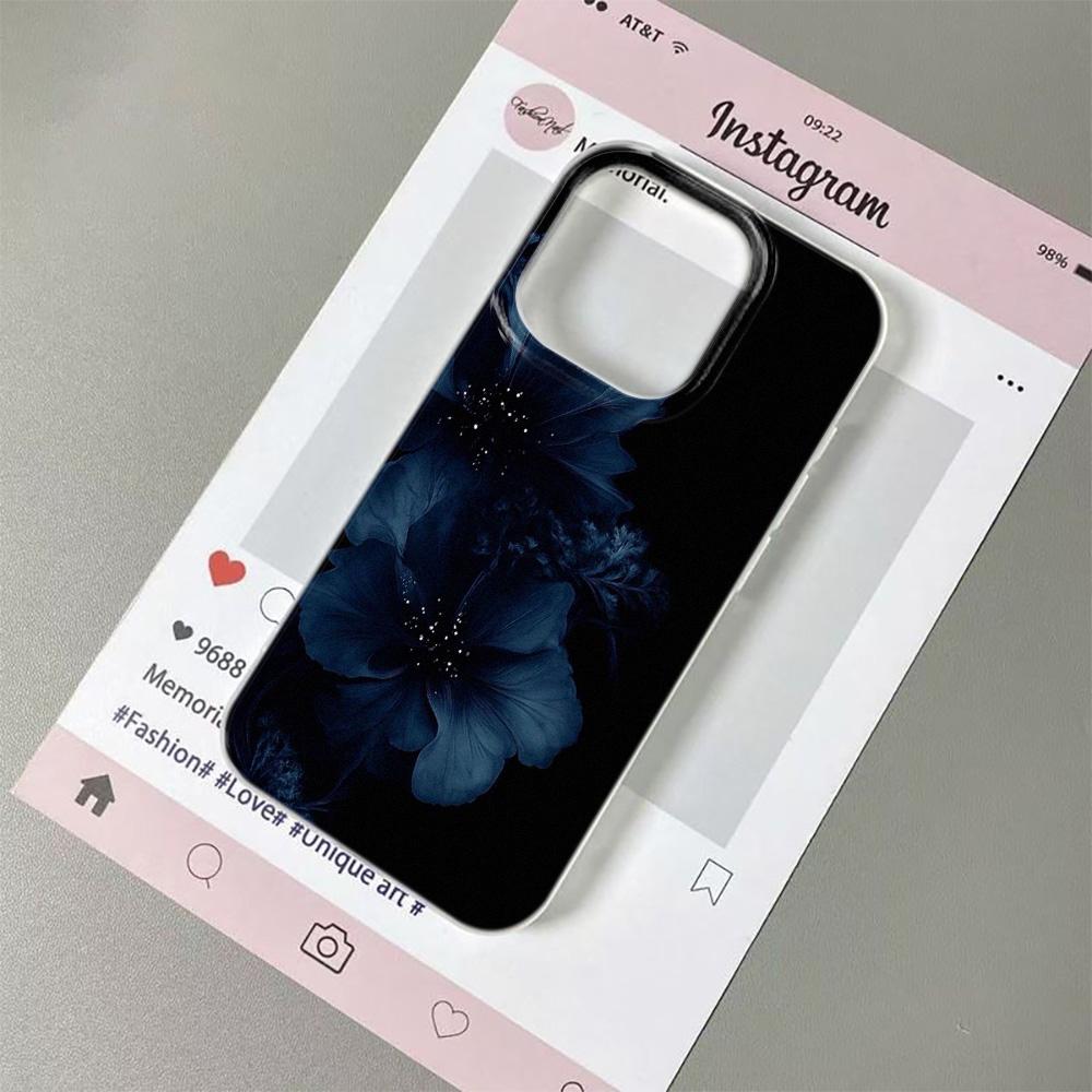 Dark Lily Flower Pattern Phone Case For IPhone 11 13 15 Pro 14 16 Plus 12 Pro Max 17Air Case Silicone Soft Clear Cover Shell