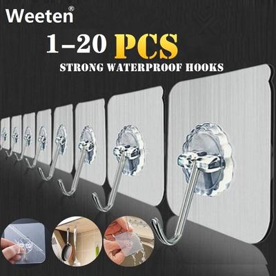 Ganchos adesivos reutilizáveis para cozinha e banheiro