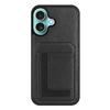 For iPhone 16 Plus Magnetic Case TPU+PU Leather Phone Back Cover with Detachable Card Holder