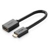 Ugreen HDMI to Mini HDMI Adapter Cable, Female to Male, 4K 60Hz, Ethernet HEC ARC, 32 Audio Channels, 22 cm, Black (20137)