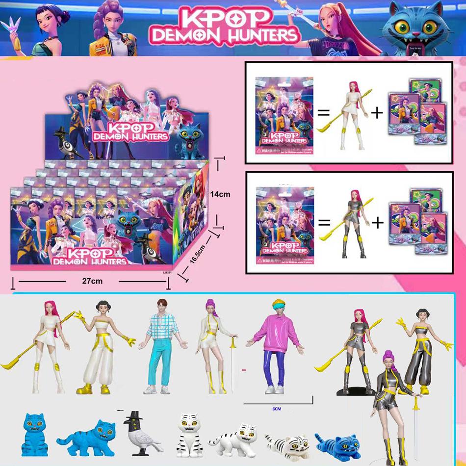 Kpop Demon Hunters Action Figure Toy Derpys Tiger Rumi Mira Zoey Sussy Figurine Doll Blind Box For Fans Gift Christmas Gift