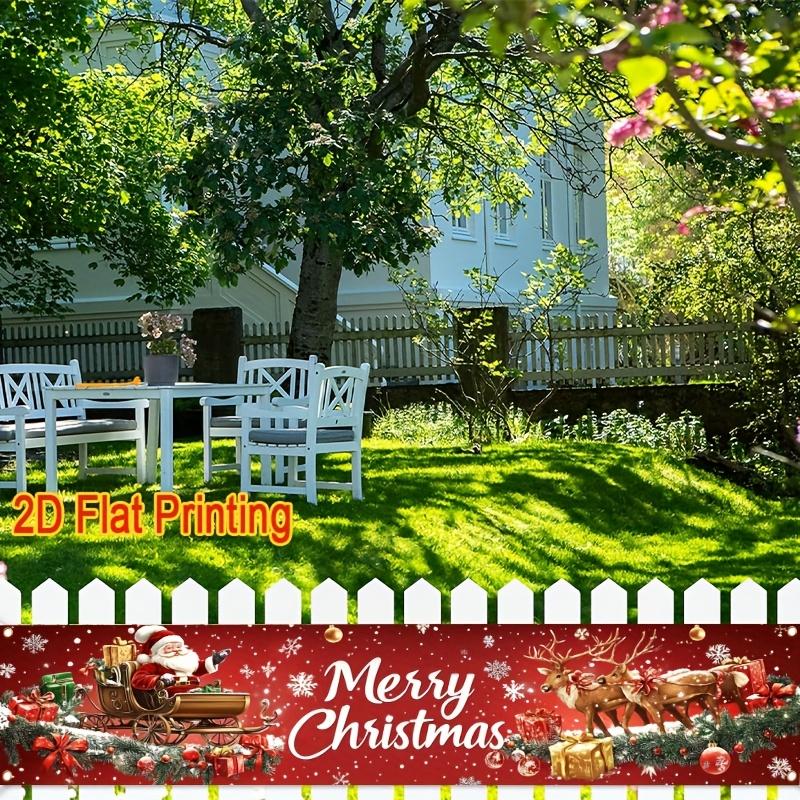 Merry Christmas Festive Lawn Yard Banner, Outdoor Holiday Welcome Front Porch Fence Decor