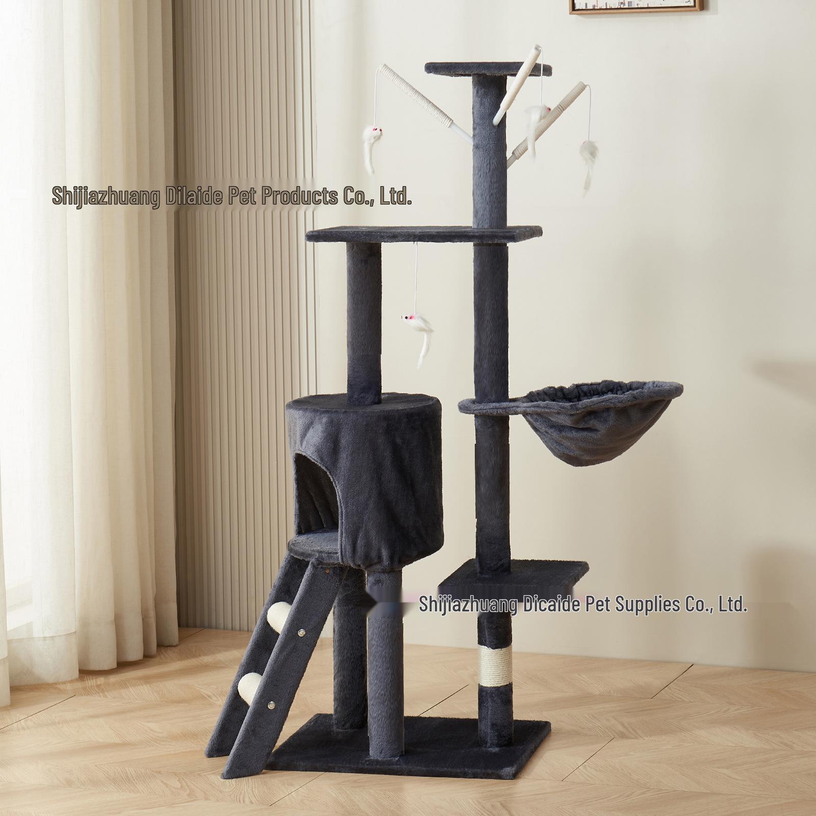 

Компактное многоярусное дерево для кошек: Устойчивый к царапинам, компактный игровой комплекс для нескольких кошек для игр и отдыха.