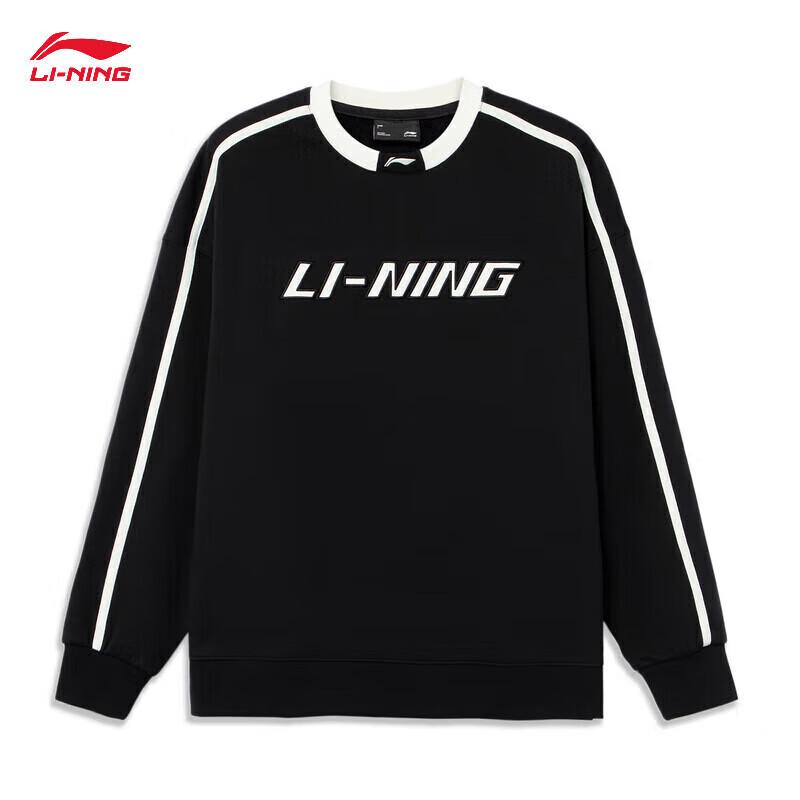 LI-NING Couple s Letter Embroidery Pullover Sweatshirt M