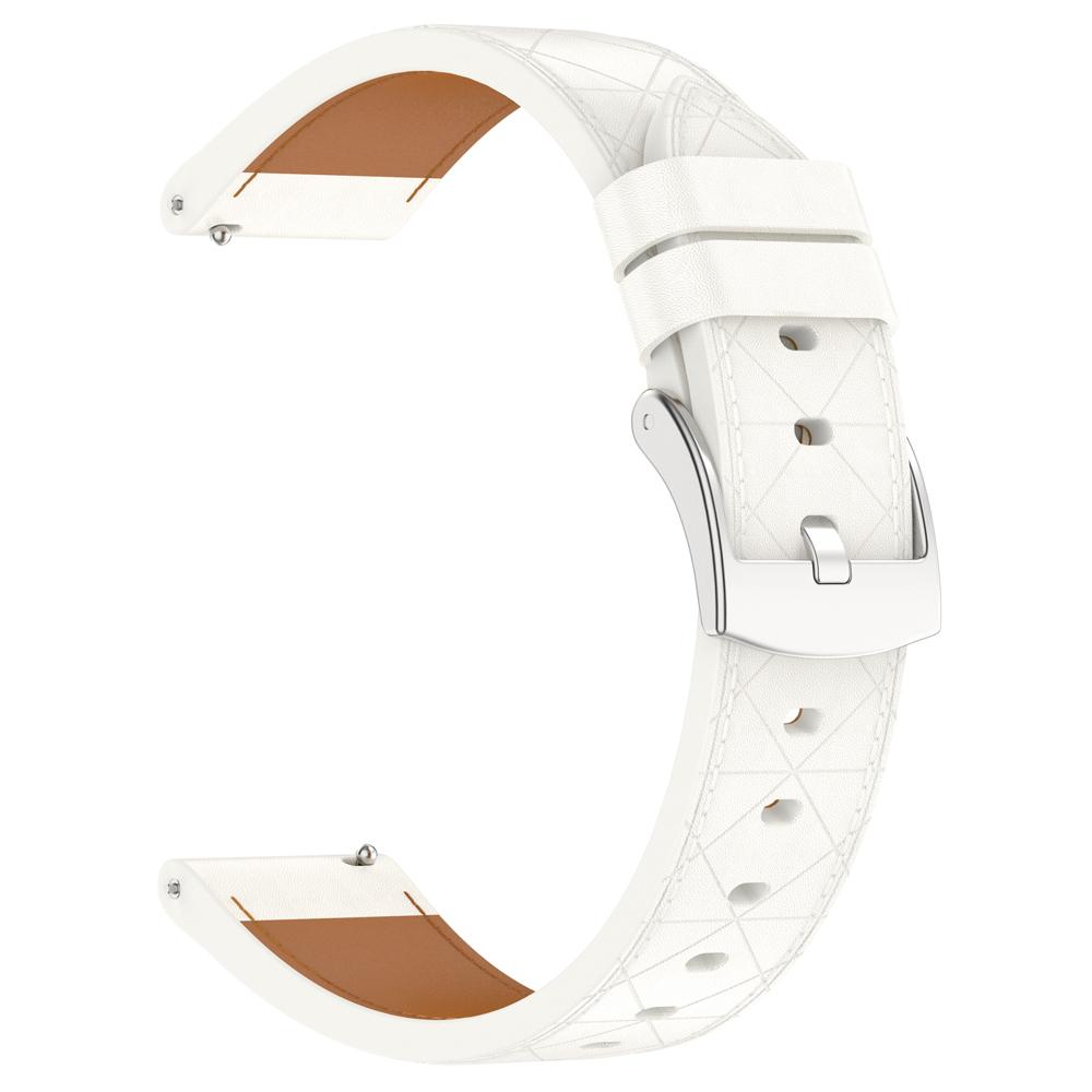 

18mm Watch Strap For Garmin Venu 3S/2S/Forerunner 265S/255S Square Silver Buckle Genuine Cow Leather Wrist Band White