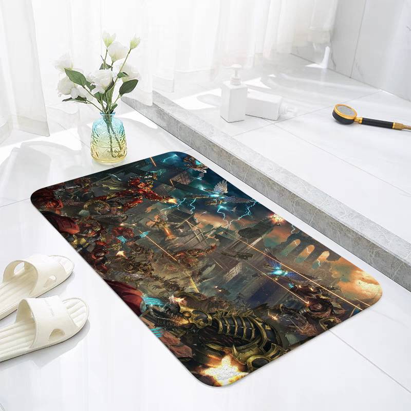 B-Warhammes-D-40k Floor Mats Home Laundry Rug Carpet For Living Room Decor Lounge Area Anti-slip Foot Mat Entrance Doormat
