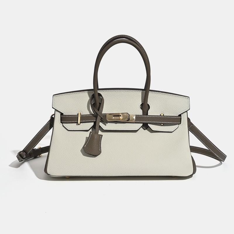 2025 Hot Women's Bag Platinum Fashionable All-matching Commuter Top-layer Cowhide Cross-body Handbag