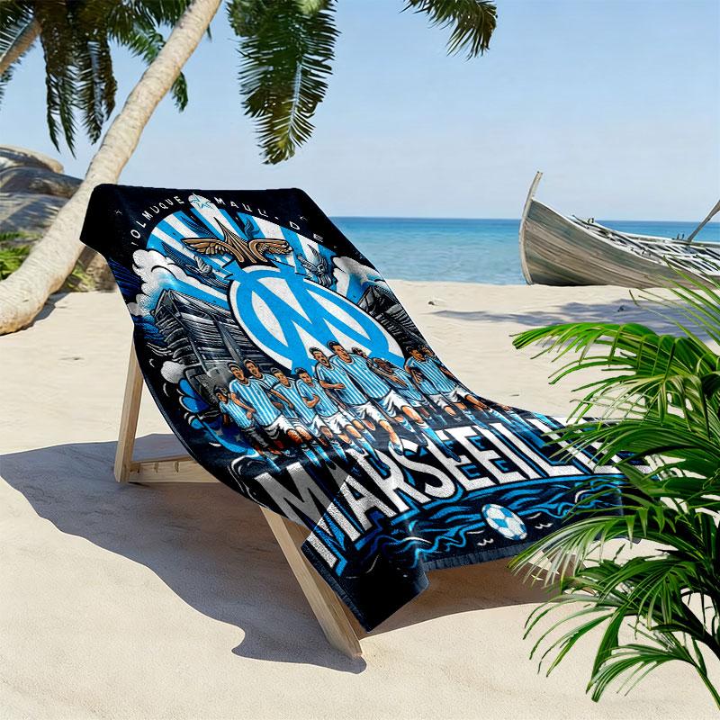 l'Oheme Logo Print Beach Towel, Large Soft Quick Dry Towel for Beach Camping Swimming