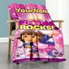Dora Explorer Personalized Name Blanket Multi-purpose Customizable Blanket Soft & Cozy for Picnics Living Room Livingroom Bedding Ideal for All Season
