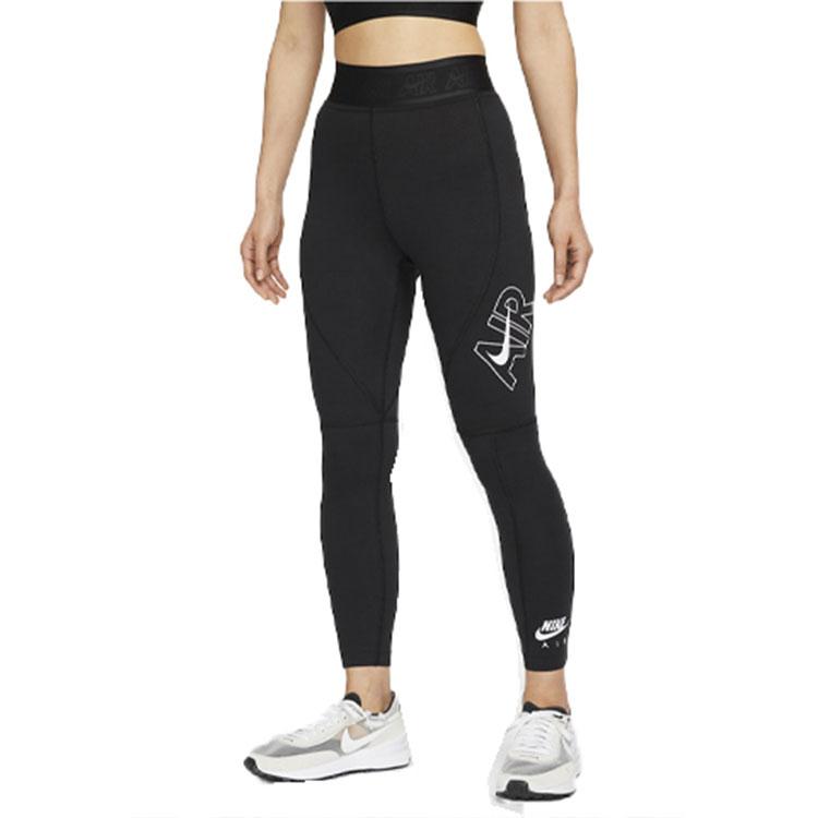 Nike Buchstabenprint Hohe Taille Enganliegende Fitnesshose Damenhose Schwarz DM6066-010