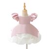 New Girls' Satin Puff Sleeve Princess Dress - Perfect for Birthdays, Weddings, and Special Occasions