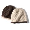 Cashmere Autumn and Winter New Style Women's High End Double Layered Color Blocking Knitted Warm and Fashionable Heavy Baotou Casual Hat