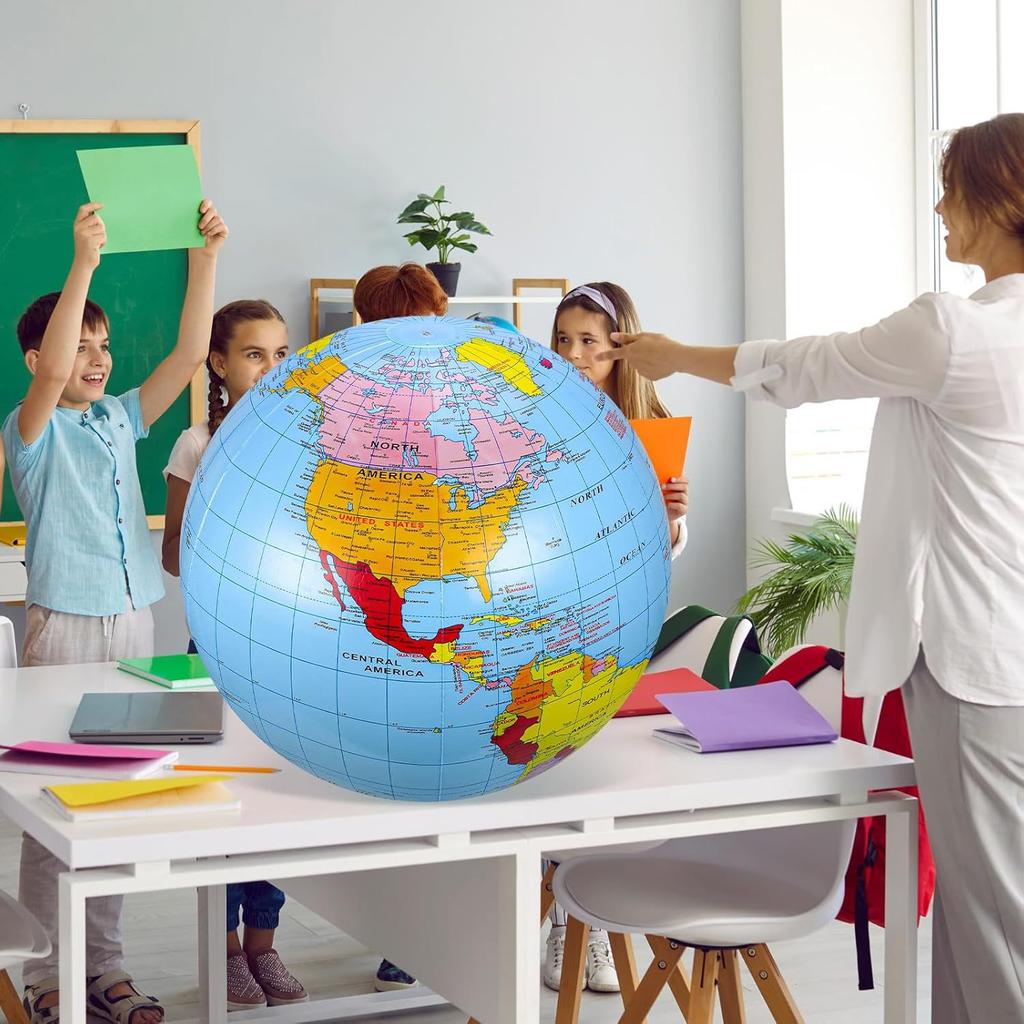 90cm Nafukovací zeměkoule Učební pomůcka Anglická verze Nafukovací mapa koule Dětské zeměpisné osvícení Dětská hračka