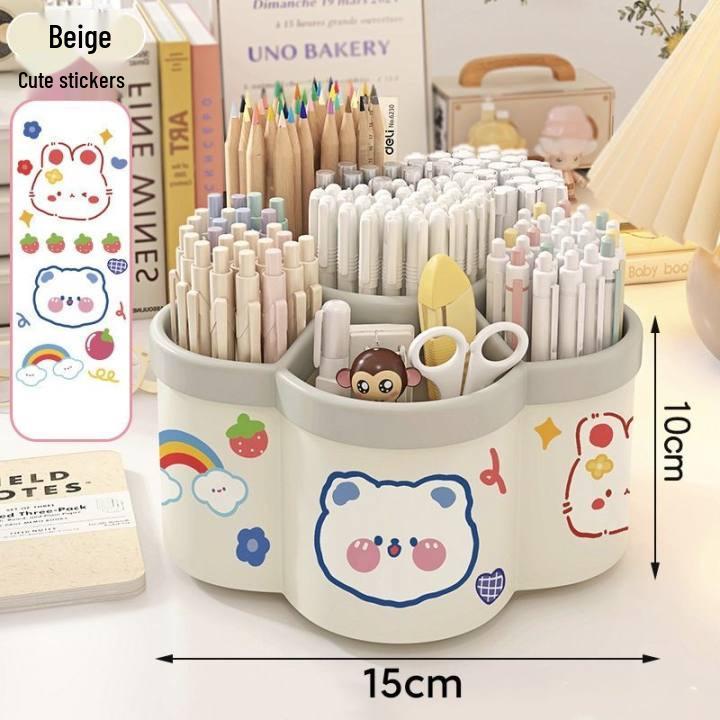 

Вращающаяся подставка для ручек - Большая вместимость, Доступно несколько цветов (1 кусок)