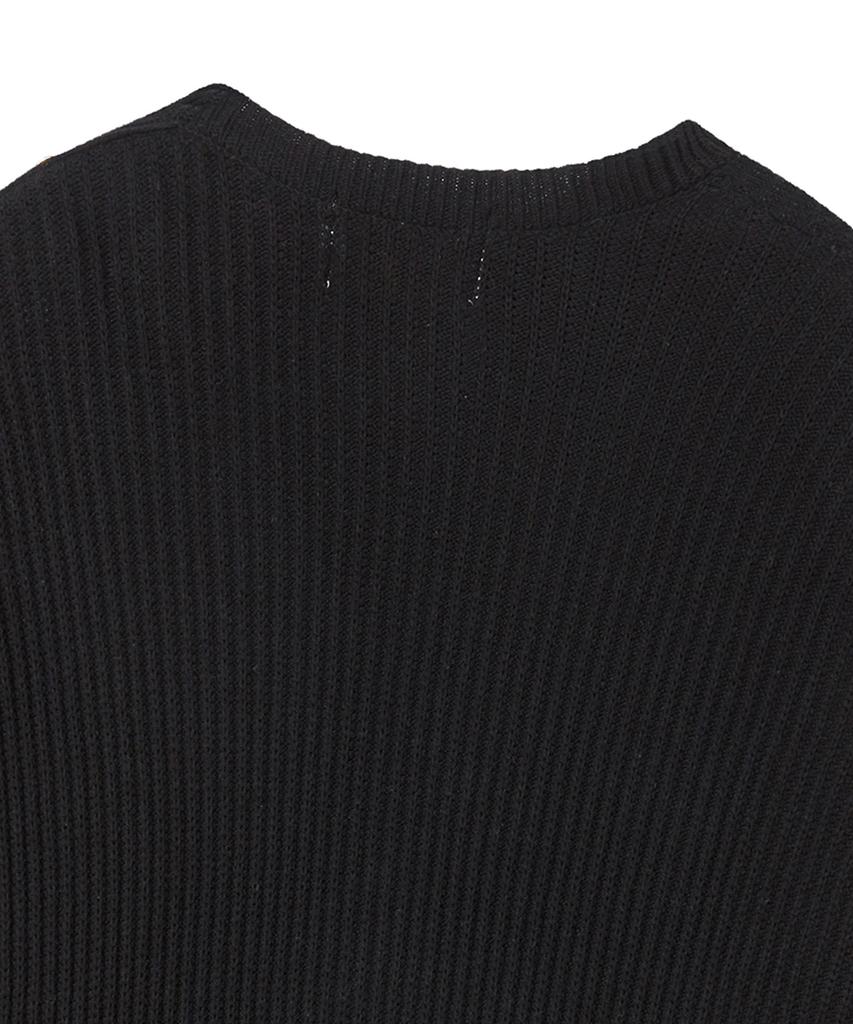 BEYOND CLOSET [Collection Line] Signature Cable Cotton Knit Black