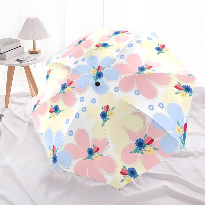 1pc Floral Pattern Automatic Opening/Closing Umbrella with Operation & Windproof Canopy yy260311044