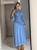 Plus Size Long Sleeve Elegant Dress Women's Round Neck Slim Fit Maxi Dress Wholesale