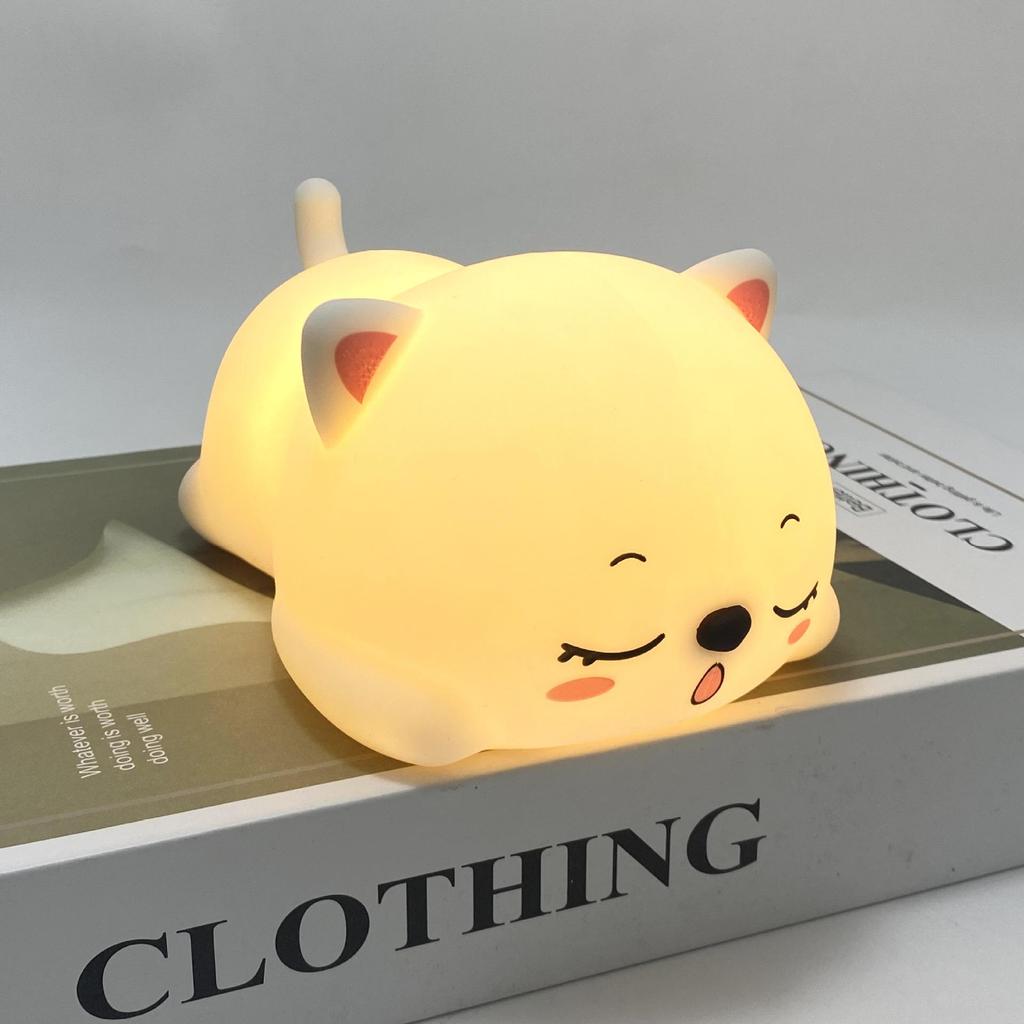 Wanhuo Rechargeable Puppy Silicone Night Light - Cute Bedside Lamp, Ideal Birthday Gift for Boys and Girls.