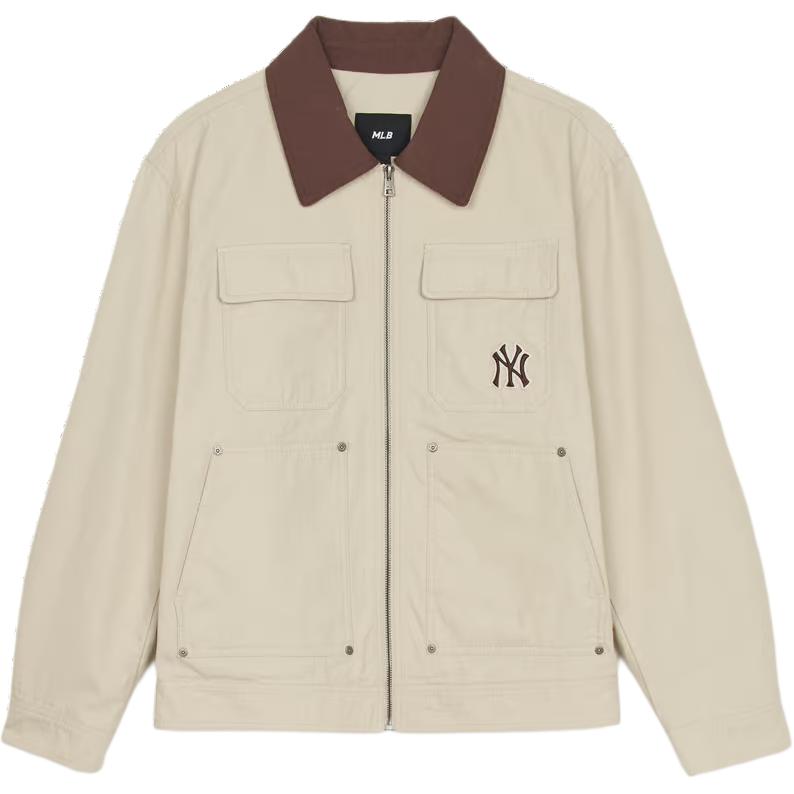 

New MLB New York Yankees Jacket Unisex Linen Sandy Brown 3AJPB0351-50SAM XL