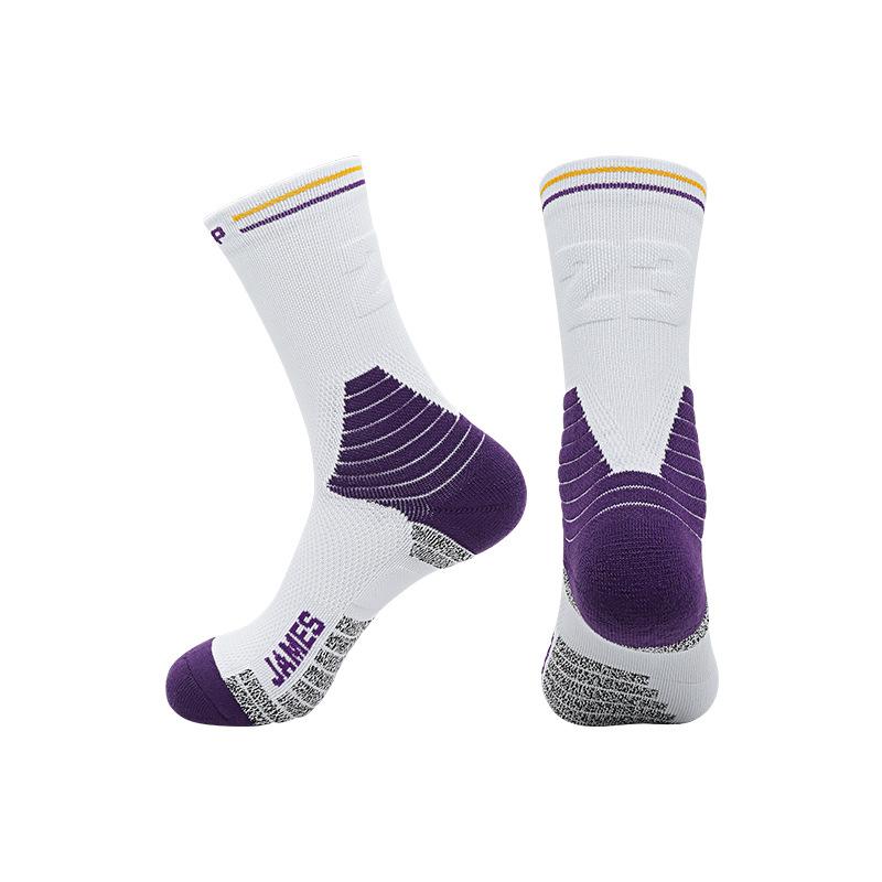 Meias Esportivas Profissionais Outono e Inverno Masculinas Americanas de Cano Alto para Basquete Absorventes de Suor Tubo Longo Estrela Número Base de Toalha Meias