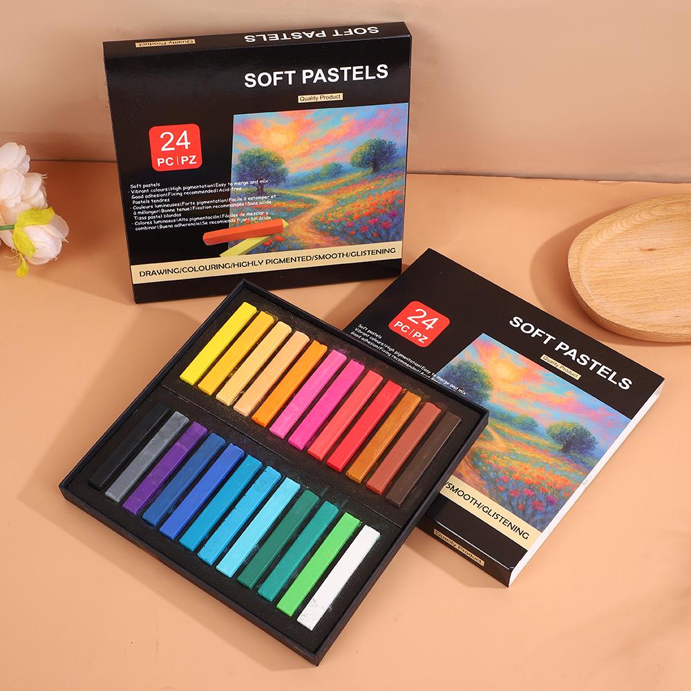 

Colored Chalk Powder: 12 & 24 Color Sets for Beginners - Pastels Stick & Brush Set 12 Colors