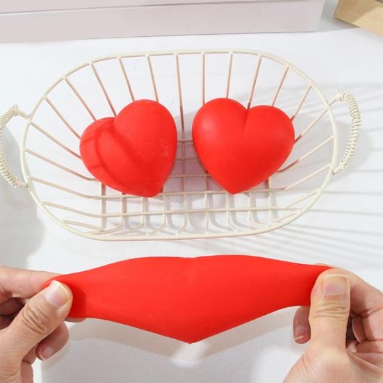 Red Love Heart Squeeze Toy Stress Relief Heart Shape Stress Ball Sensory Fidget Toy Decompression Tool Valentine's Day Gift Party Favors