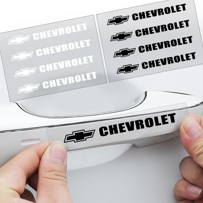 4Pc Door Handle Stickers Tire Rear View Mirror Decals Styling for Chevrolet Cruze Spark Captiva Suburban Camaro Malibu Silverado